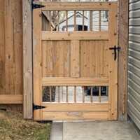 gate pic 6. Wood gate installation Calgary